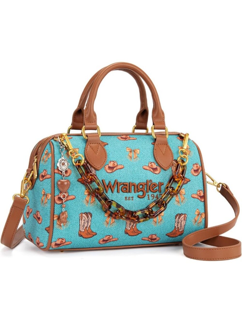 Stylish Western Handbag - Y2K Clutch & Classic Tote, Canvas Top Handle, Chain